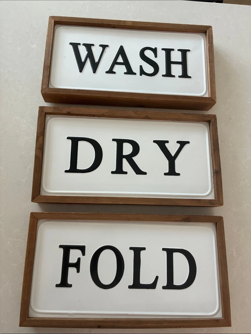 Ashland White & Brown Laundry Wall Sign Trio
